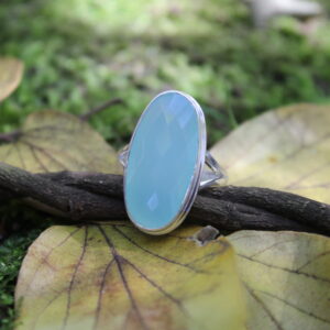 Aqua Chalcedony Cut
