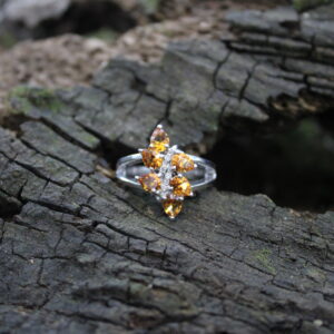 Citrine/CZ (6 x 6mm x 4mm)