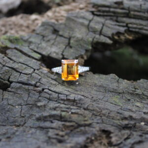 Citrine/CZ (10mm x 8mm)