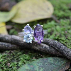 Amethyst/Iolite/Blue Topaz (1 x 14mm x 7mm, 1 x 7mm x 5mm, 1 x 6mm)