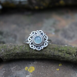 Aqua Chalcedony Cab (5mm) - Flower Shape