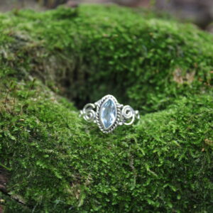 Blue Topaz Marquise Filigree Dress Ring