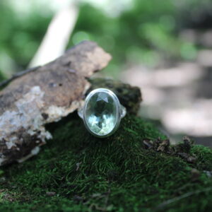 Green Amethyst Double Shank Dress Ring