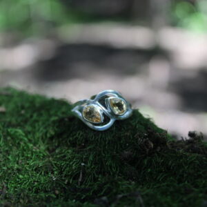 Double Teardrop Designer Elegant Ring