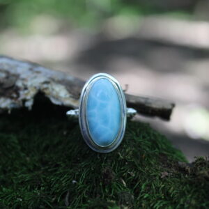 Elegant Oval Larimar Dress Ring