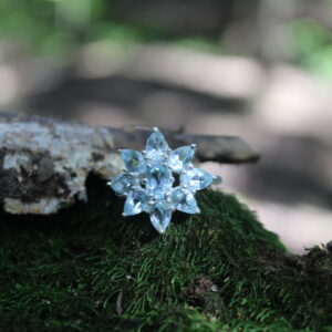 Sky Blue Topaz Elegant Cluster Dress Ring