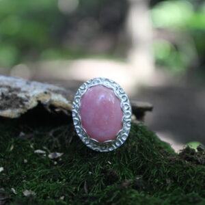 Pink Opal Designer Vintage Oval Dress Ring