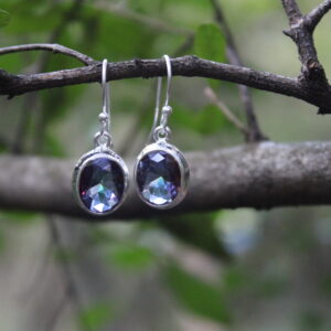 Mystic Topaz Oval Cut Drop Earrings
