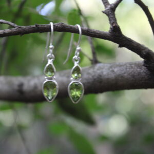 Peridot Designer Teardrop Drop Earrings