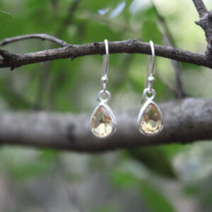 Teardrop Citrine Drop Earrings