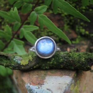 Round Cabochon Labradorite Dress Ring