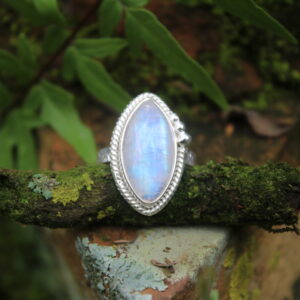 Marquise Designer Rainbow Moonstone Dress Ring