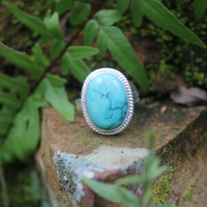 Sterling Silver Tibetan Turquoise Vintage Ring (1)