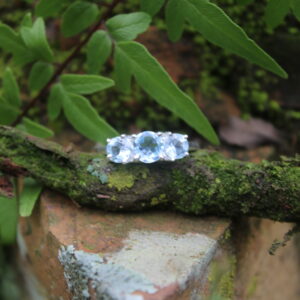Elegant Blue Topaz Eternity Dress Ring