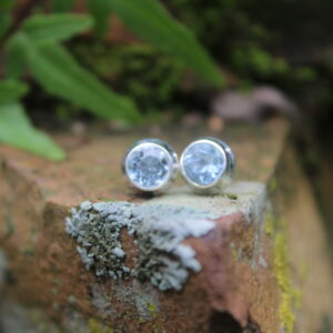 Sky Blue Topaz Plain Stud Earrings