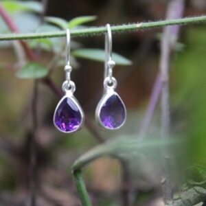Elegant Teardrop Amethyst Drop Earrings