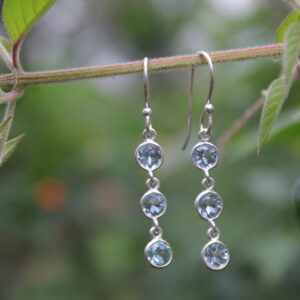 Fine Design Blue Topaz Drop Earrings
