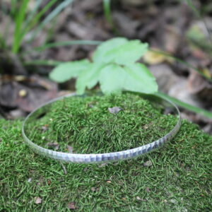 D-Shape Tempered Sterling Silver Bangle (70mm X 4mm)