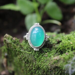 Green Onyx Vintage Wire Dress Ring