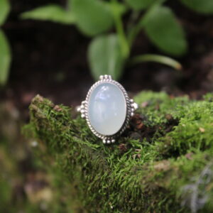 Vintage Aqua Chalcedony Wire Vintage Ring (15mm X 10mm)