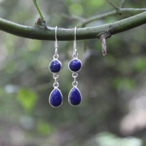 Plain Design Lapis Lazuli Drop Earrings